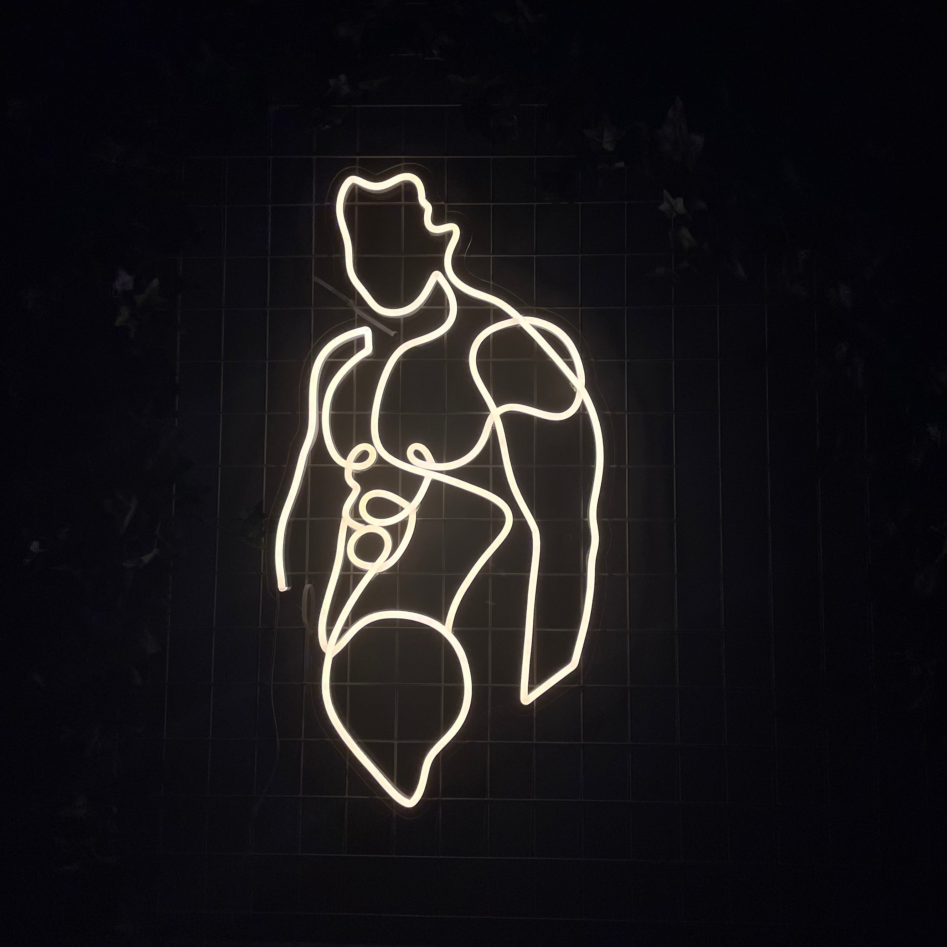 "Torso" LED NEONSKILT. Warm white.