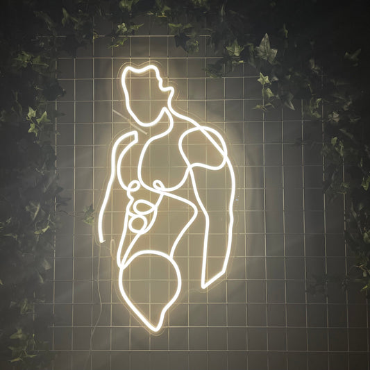 "Torso" LED NEONSKILT. Warm white.