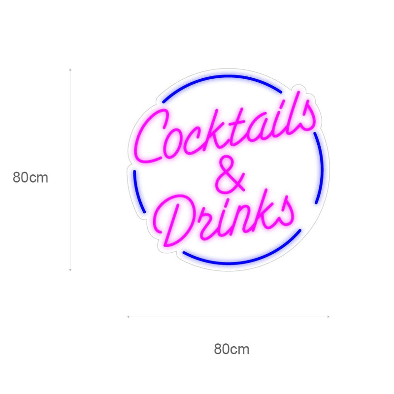 "Cocktails & Drinks" LED NEONSKILT.