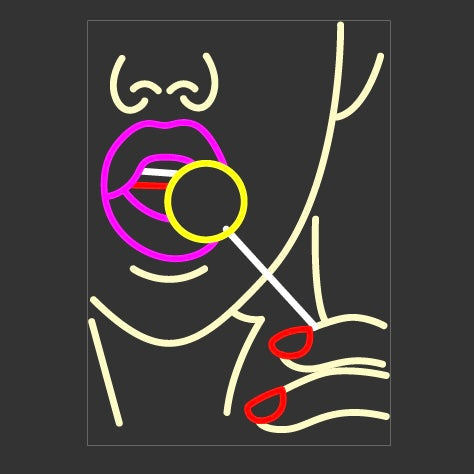 Neonskilt "licking lollipop"