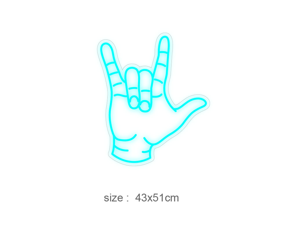 "Rock hand" LED NEONSKILT. Bestilling!