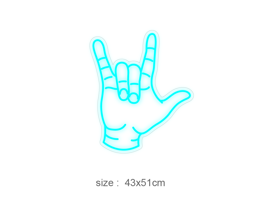 "Rock hand" LED NEONSKILT. Bestilling!