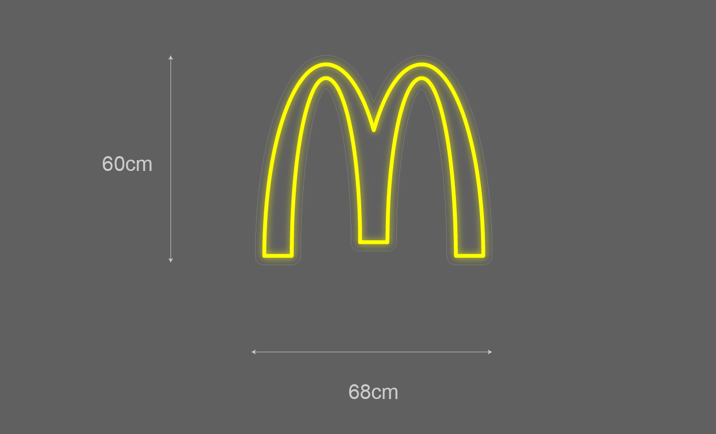 "M" LED NEONSKILT.  Bestilling!