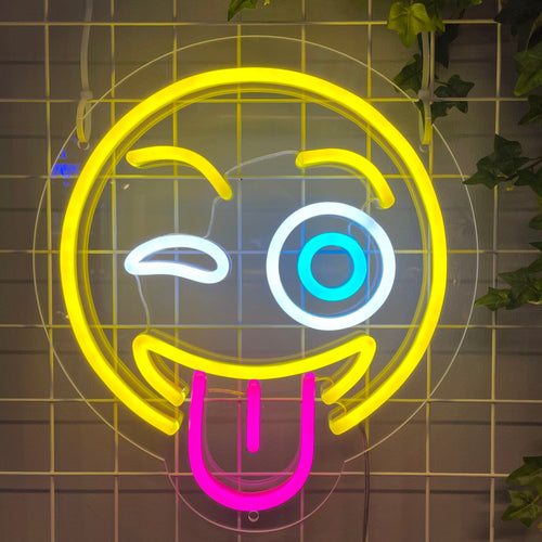 Neonskilt "Emoji" Smil.
