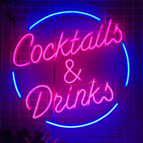 "Cocktails & Drinks" LED NEONSKILT.