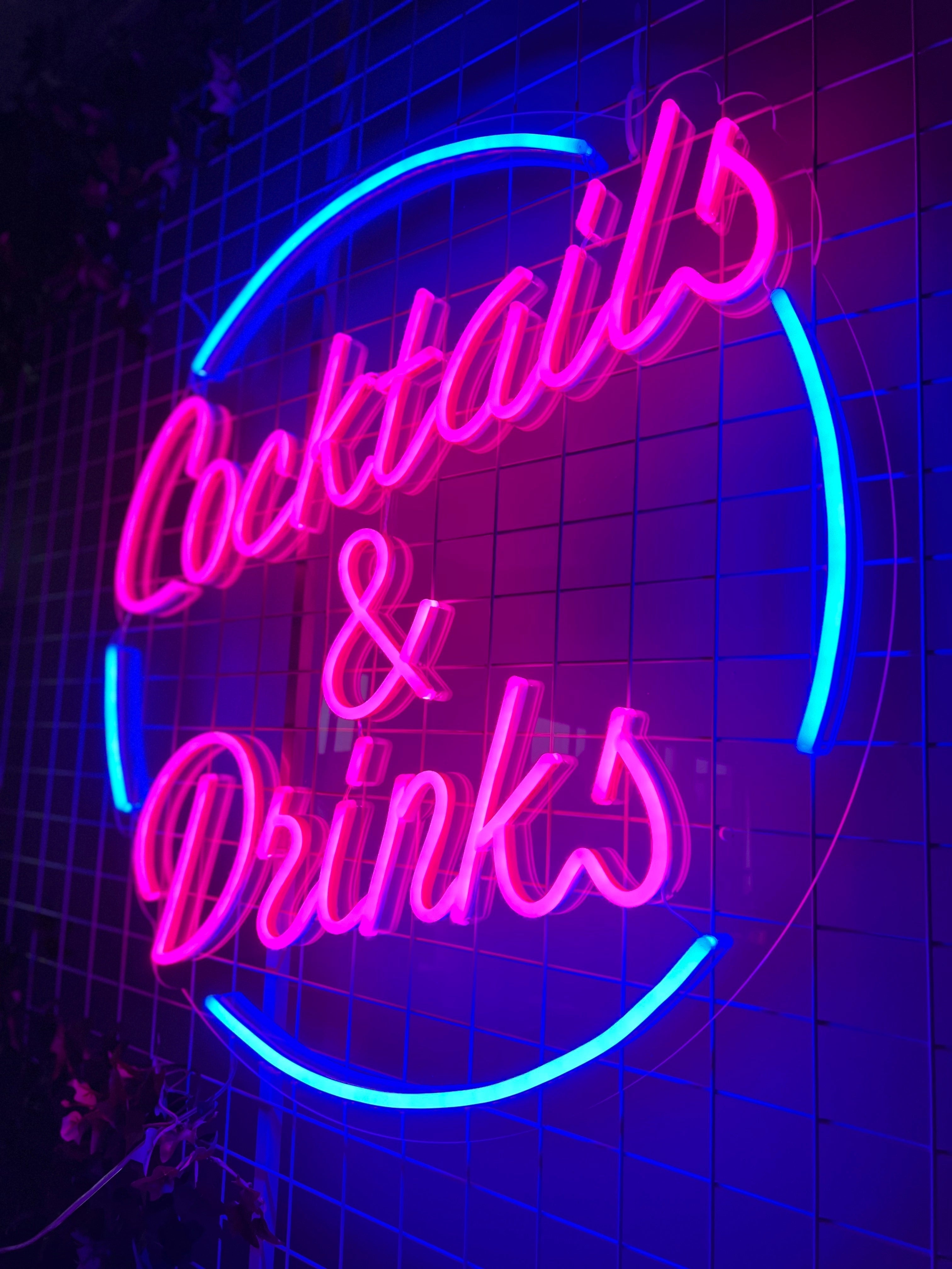 "Cocktails & Drinks" LED NEONSKILT.