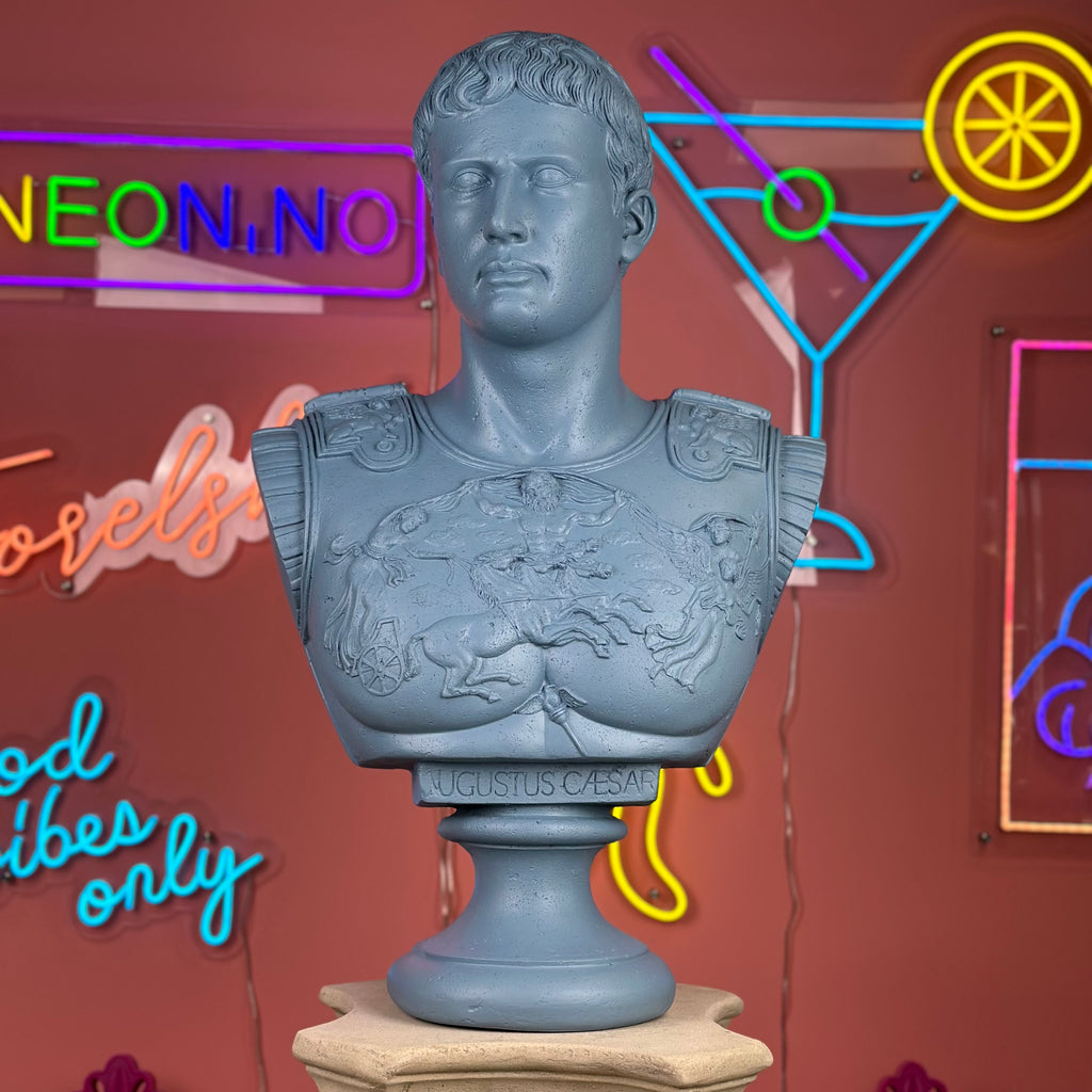 Statue "AUGUSTUS CAESAR" Blå. 83 cm