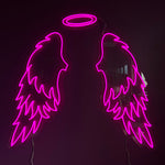 "Wings" LED NEONSKILT. Hot pink