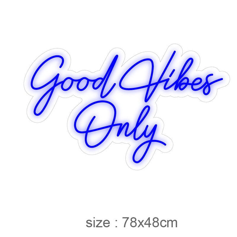 "Good Vibes Only" LED NEONSKILT. 78x48 cm. Bestilling!