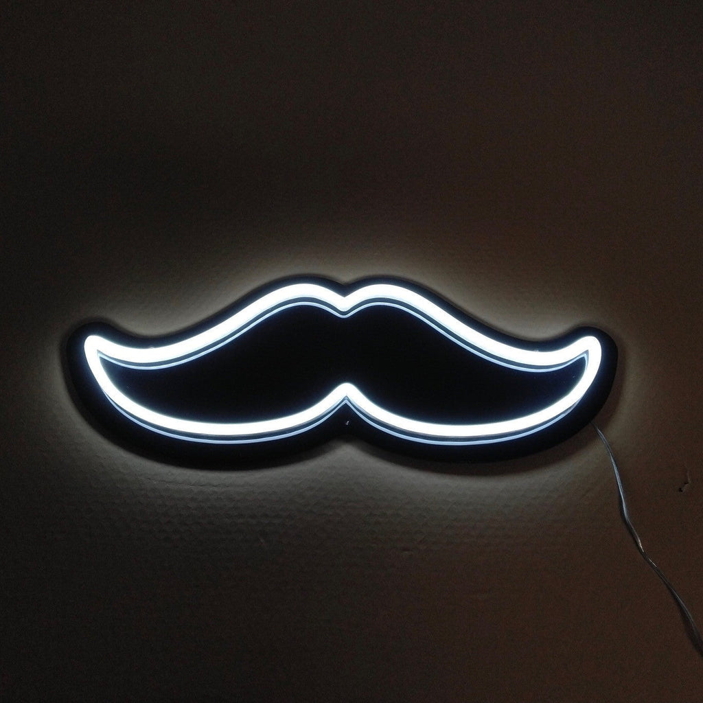 Neonskilt "Mustasje"