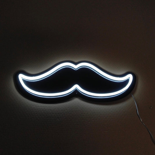 Neonskilt "Mustasje"