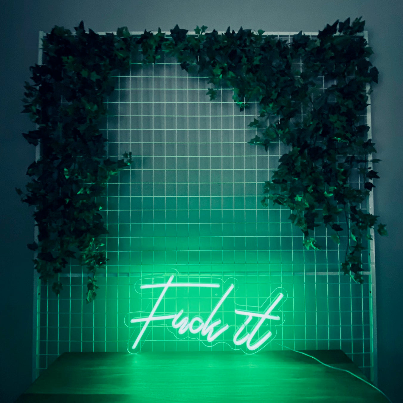 Neonskilt "Fuck it" 34x60cm. Velg ønsket farge. Bestilling!