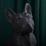 Porselen "Franskbulldog" Svart matt 34cm
