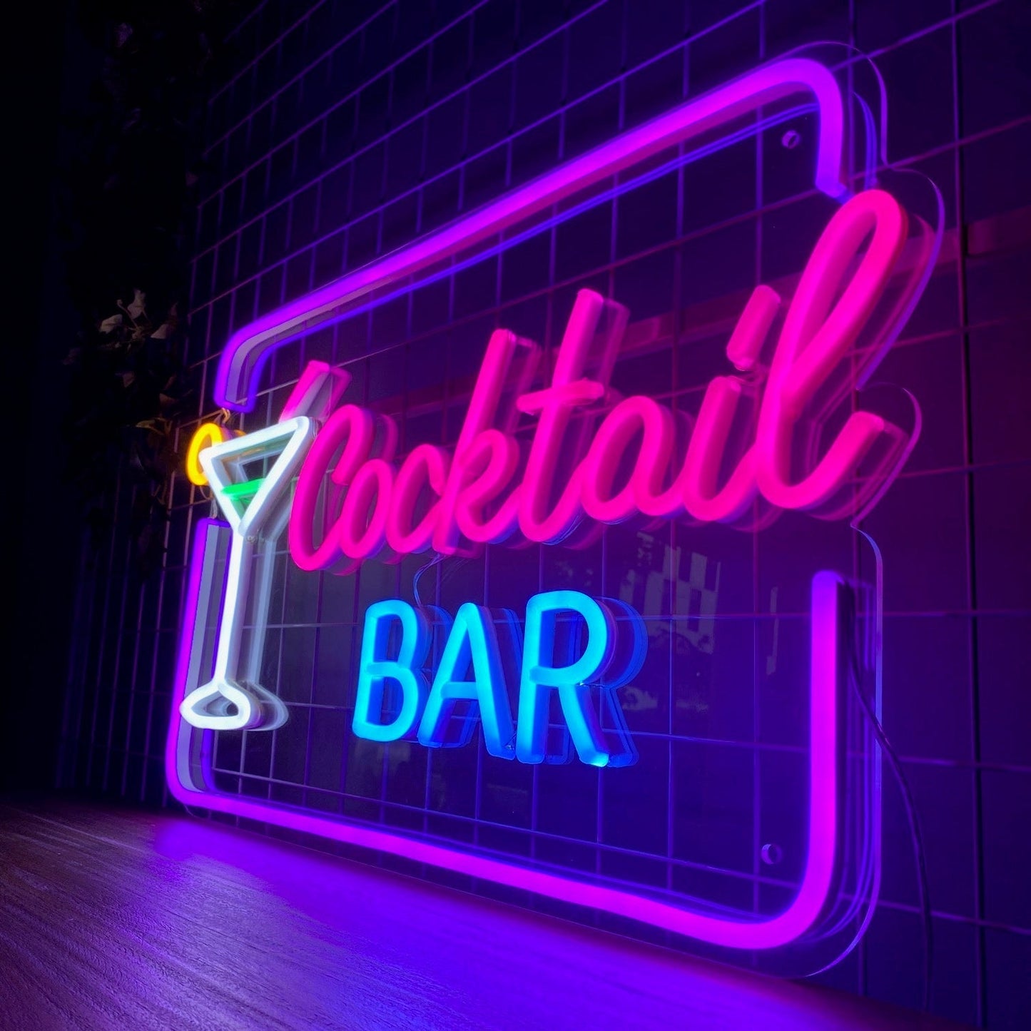 "Cocktail BAR" LED NEONSKILT. 73x44 cm