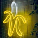 "Banan" LED NEONSKILT. Lemon yellow