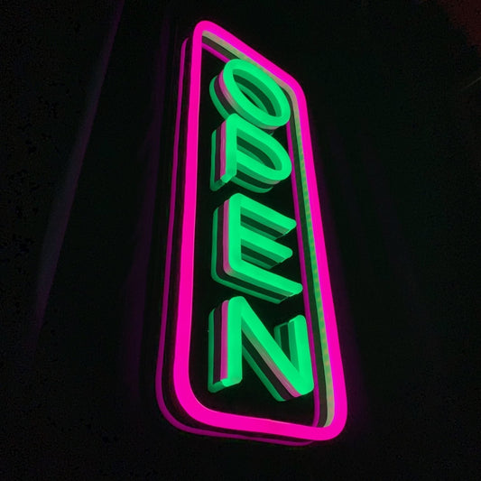 Led neonskilt "OPEN" Bestilling