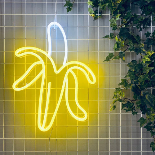 Neonskilt "Banan" Kald gul