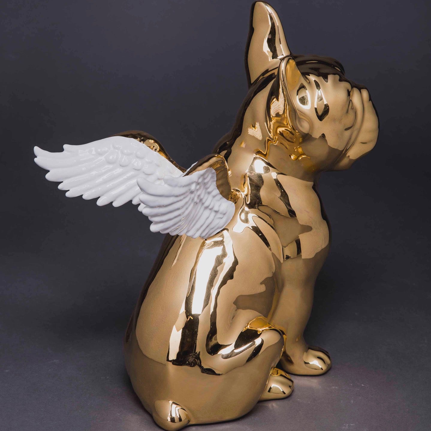 Porselen "Franskbulldog VIP" 34 cm. Bestilling!