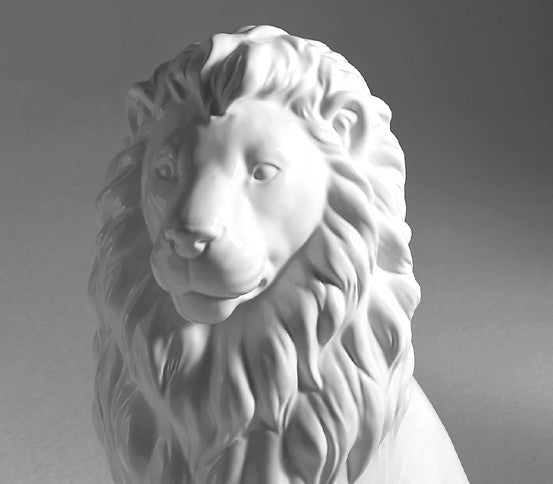 Porselen "Løve" Hvit Blank 85 cm. Bestilling!