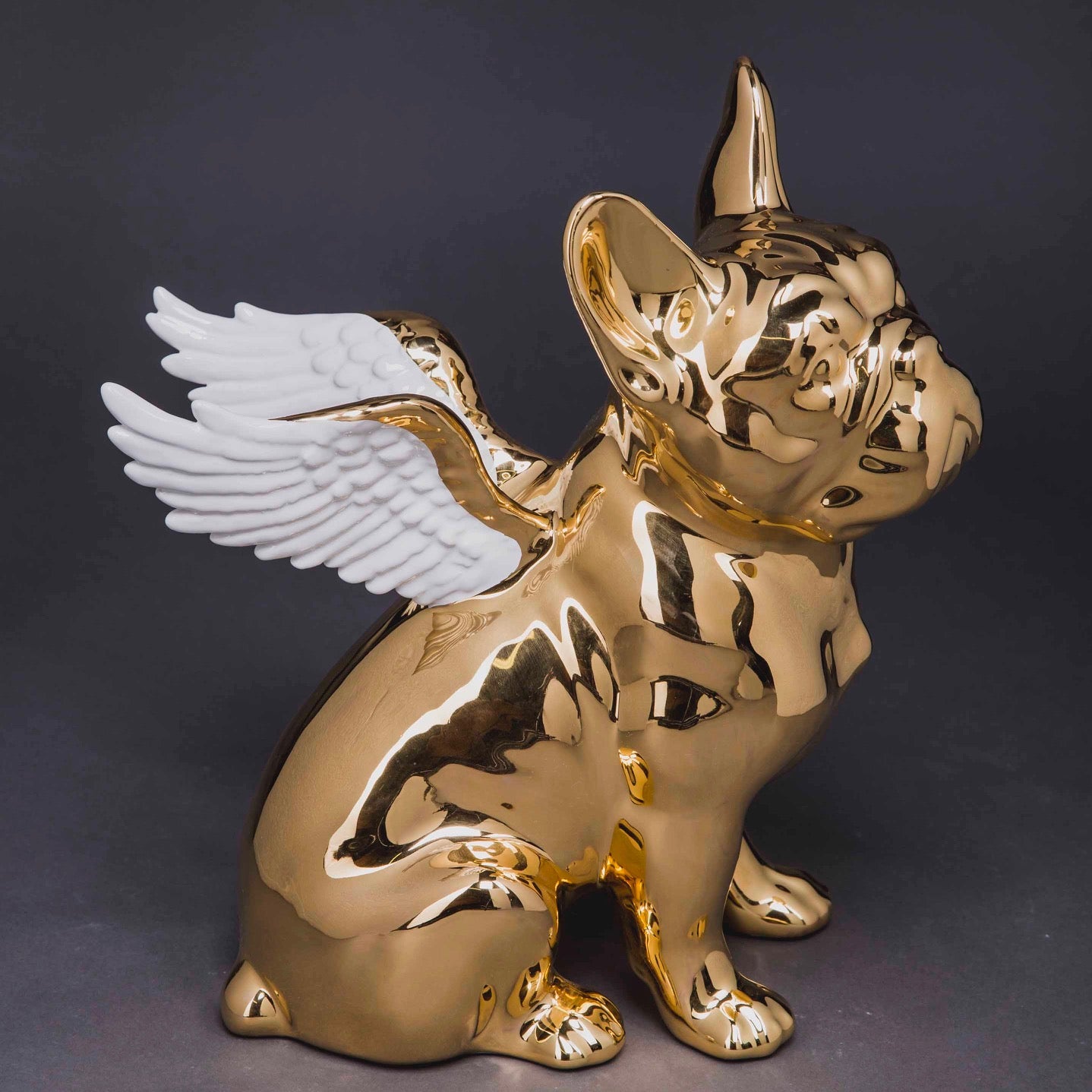 Porselen "Franskbulldog VIP" 34 cm. Bestilling!