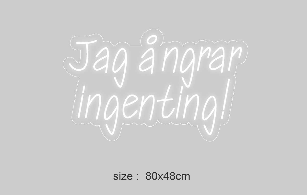 "Jag ångrar ingenting!"LED NEONSKILT. Bestilling!