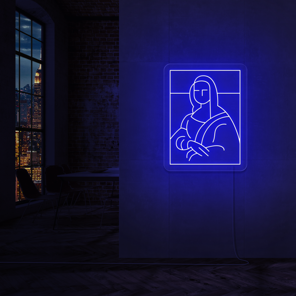 "Mona Lisa" Led Neonskilt. Ensfarget - Bestilling!