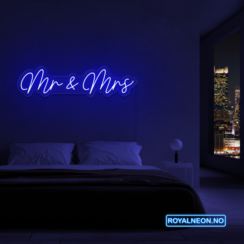 "Mr & Mrs" LED NEONSKILT. Bestilling!