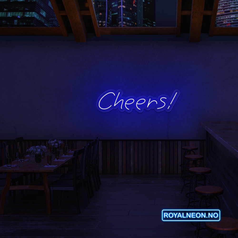 "Cheers!" Led Neonskilt. Bestilling!