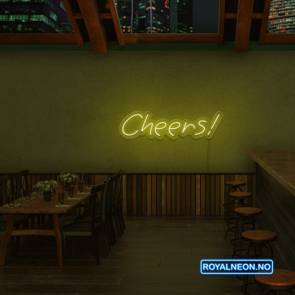 "Cheers!" Led Neonskilt. Bestilling!