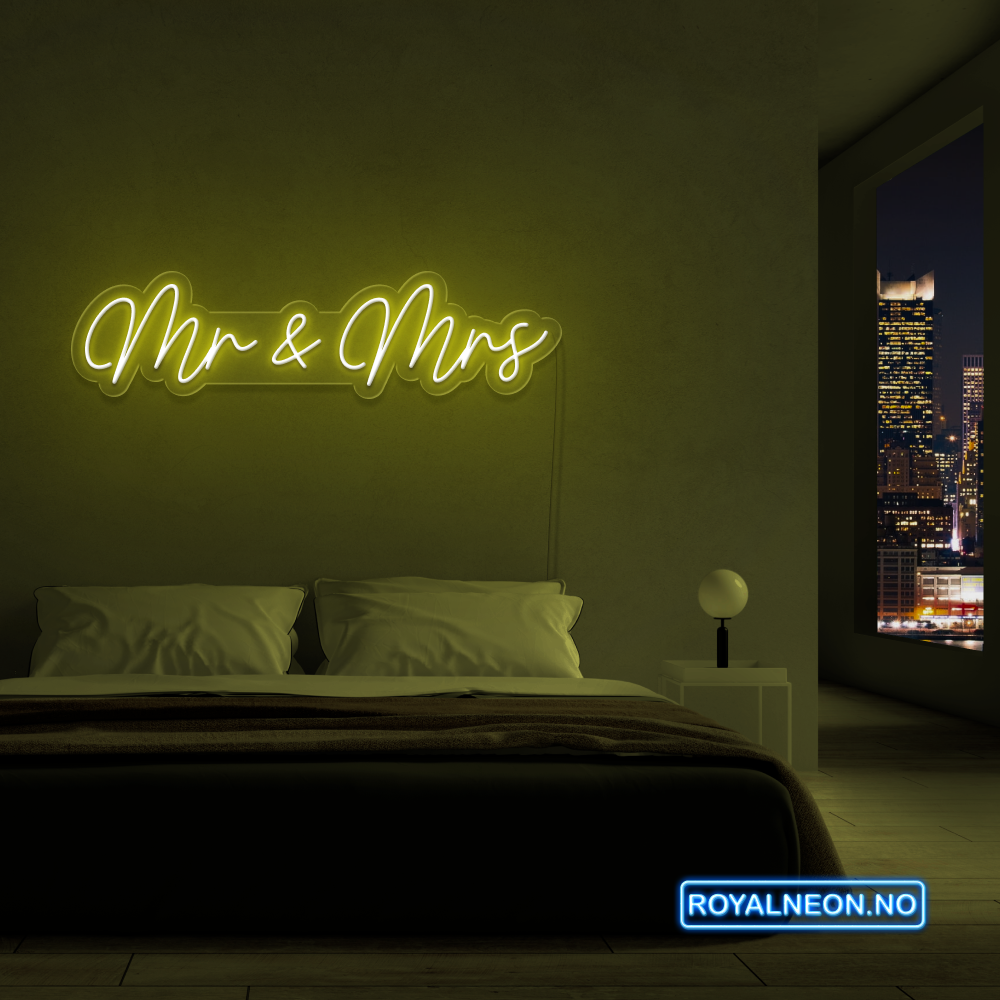 "Mr & Mrs" LED NEONSKILT. Bestilling!