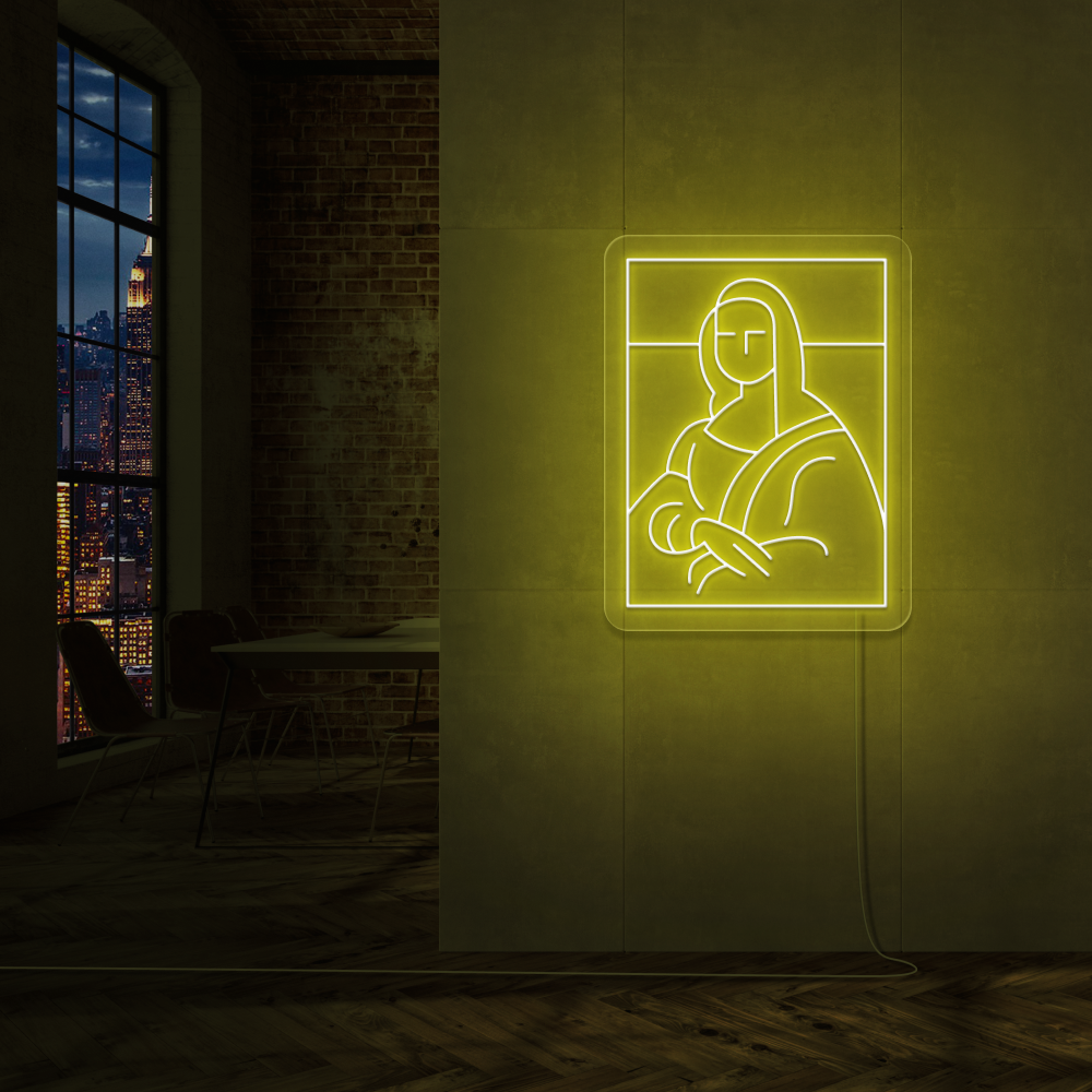"Mona Lisa" Led Neonskilt. Ensfarget - Bestilling!