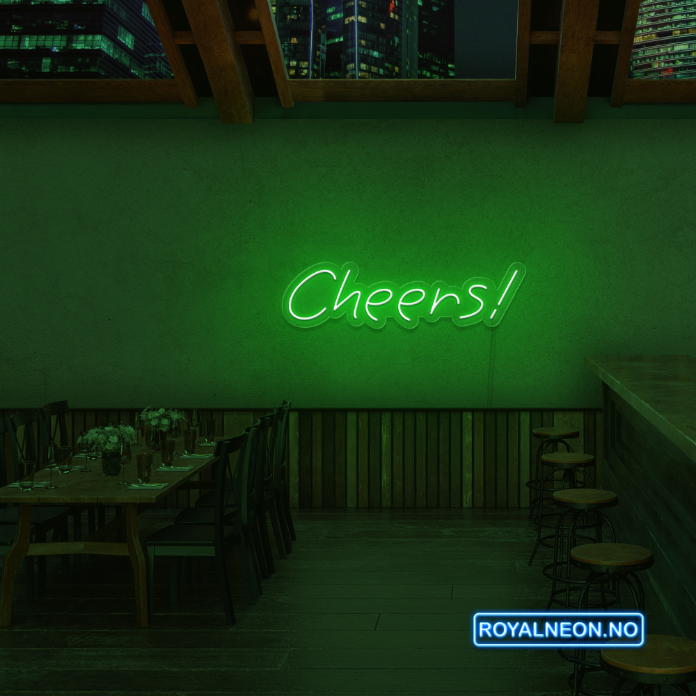 "Cheers!" Led Neonskilt. Bestilling!