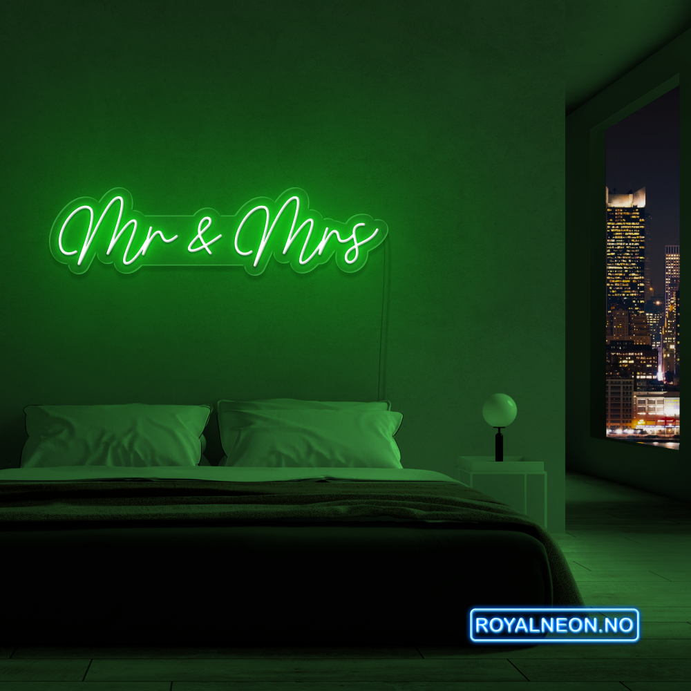 "Mr & Mrs" LED NEONSKILT. Bestilling!