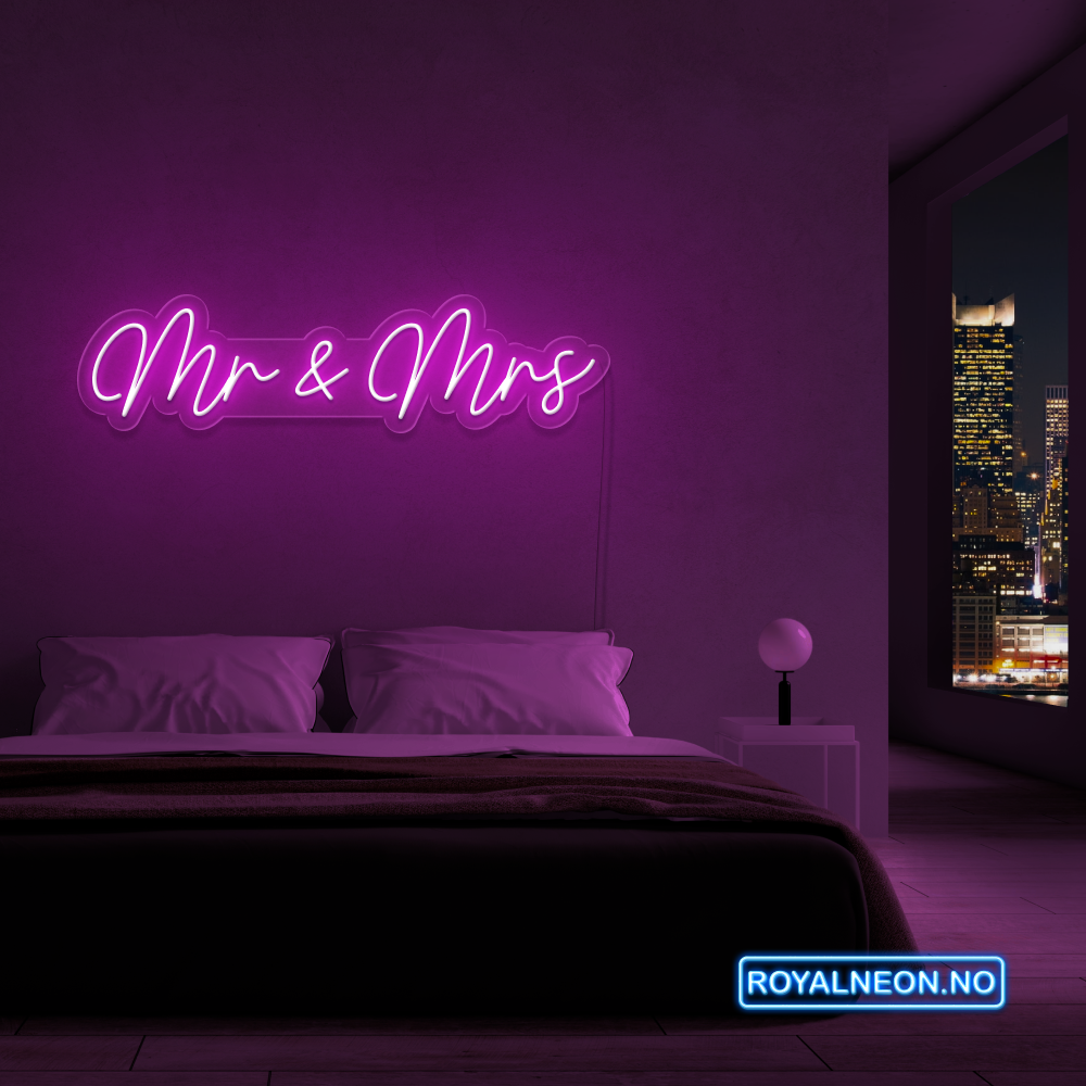 "Mr & Mrs" LED NEONSKILT. Bestilling!