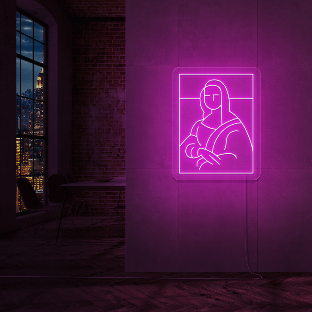 "Mona Lisa" Led Neonskilt. Ensfarget - Bestilling!