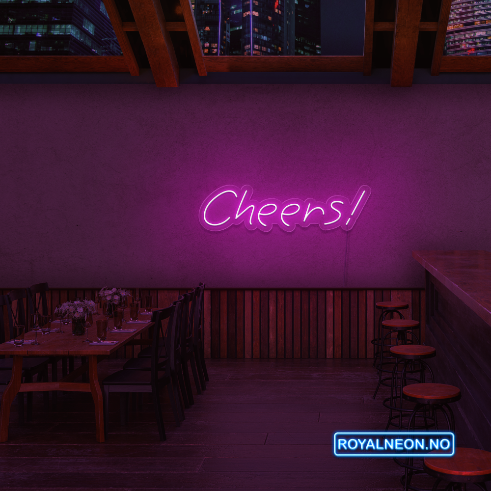 "Cheers!" Led Neonskilt. Bestilling!
