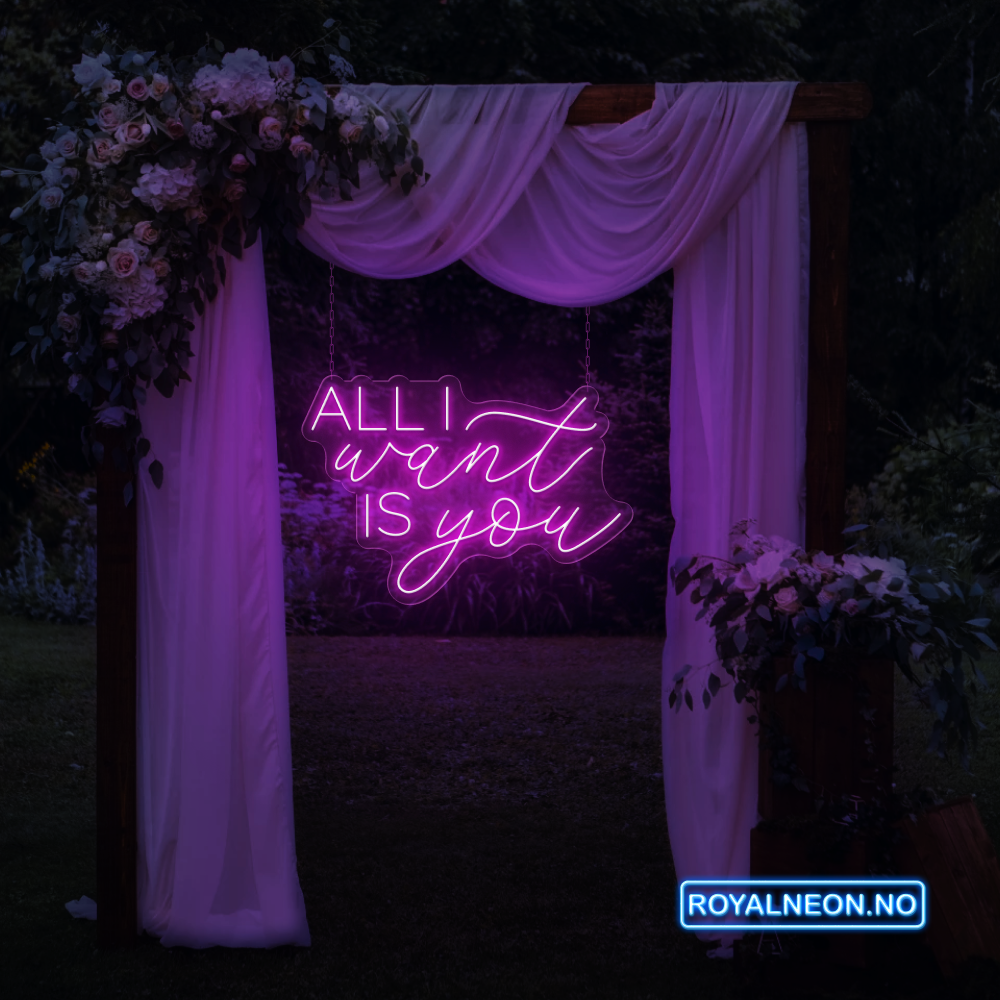 "ALL I want IS you" Led Neonskilt. Bestilling!