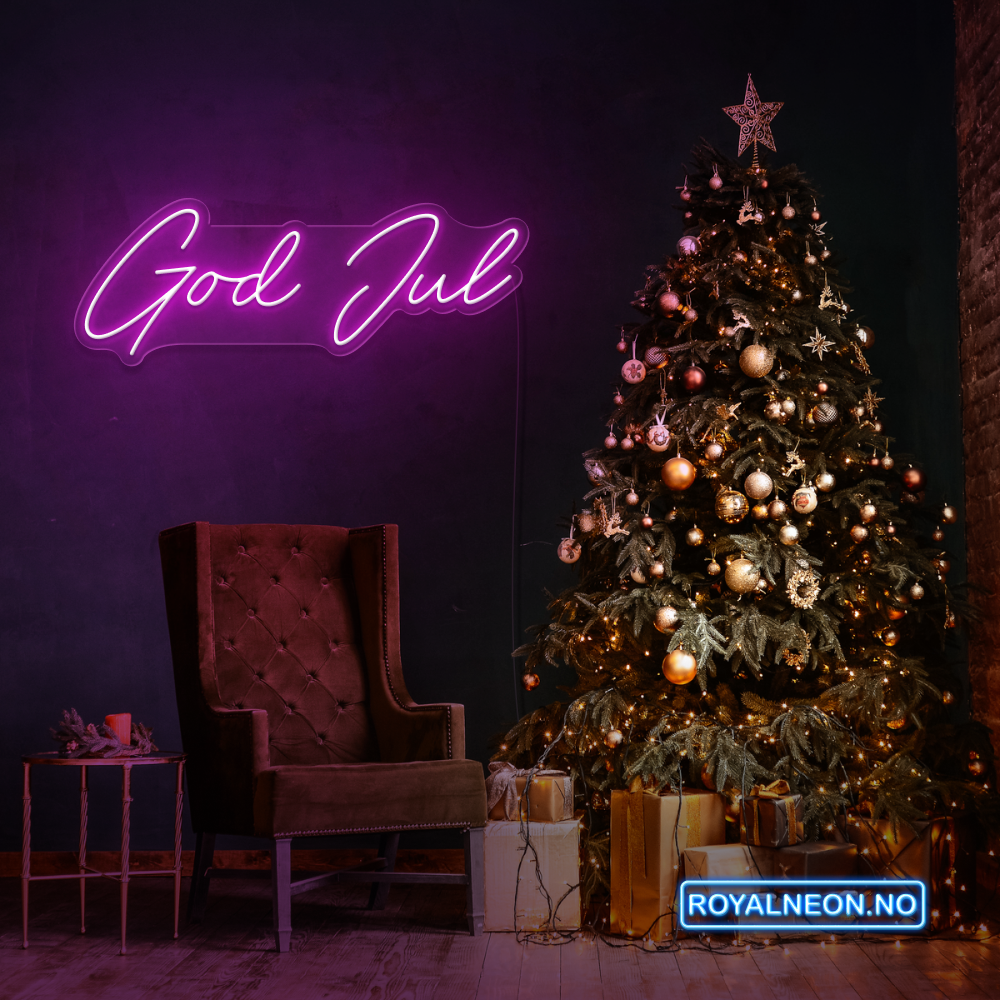 "God Jul" LED NEONSKILT. Bestilling!