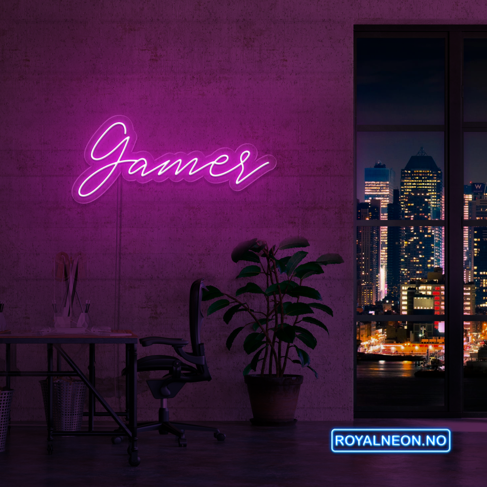 "Gamer" Led Neonskilt. Bestilling!