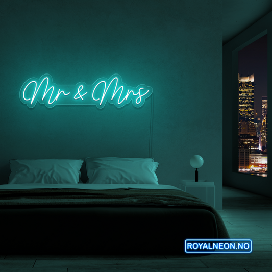 "Mr & Mrs" LED NEONSKILT. Bestilling!