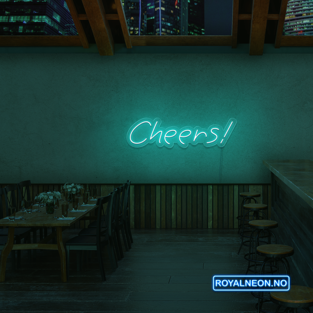 "Cheers!" Led Neonskilt. Bestilling!