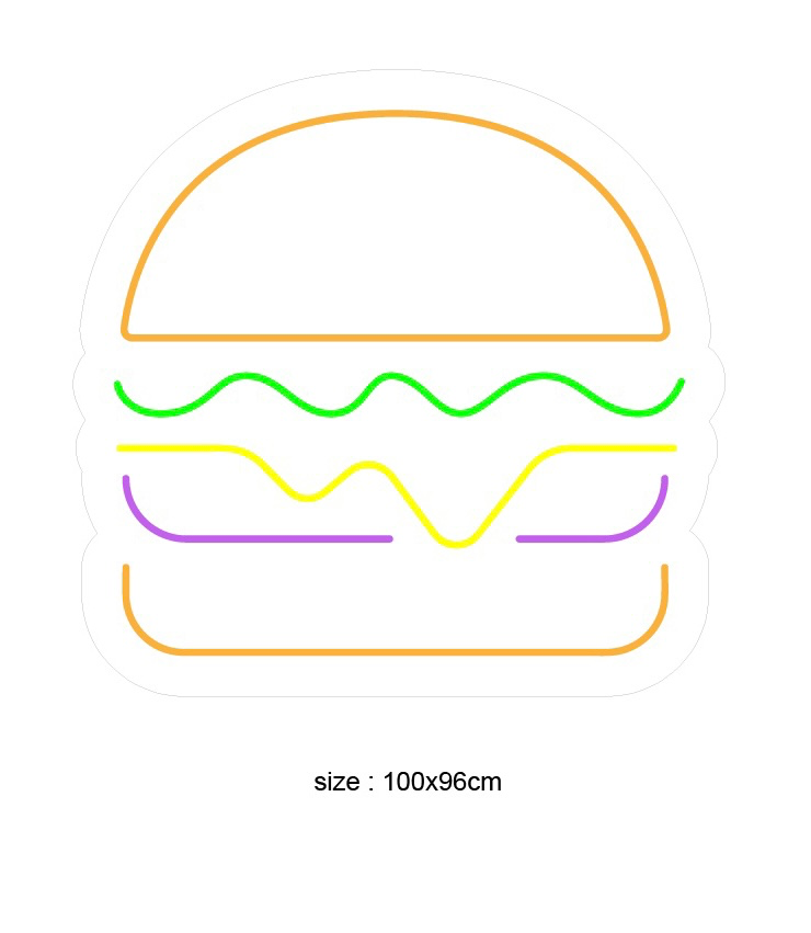 (HAMBURGER) LED NEONSKILT.Bestilling!