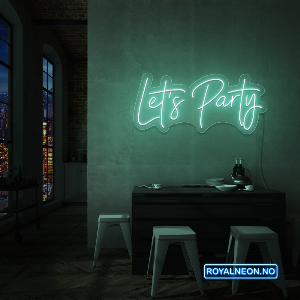 "Let's Party" Led Neonskilt. Bestilling!