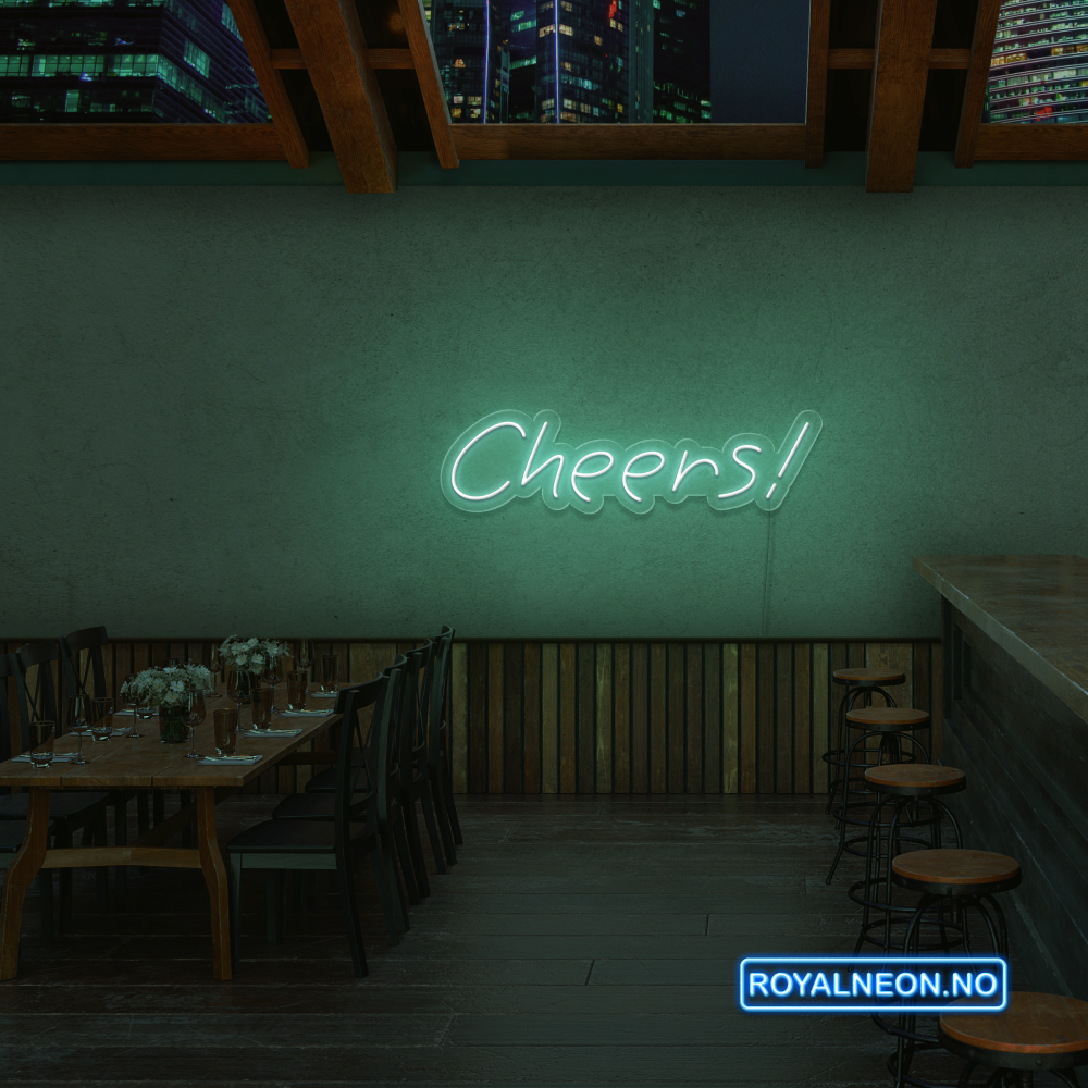 "Cheers!" Led Neonskilt. Bestilling!
