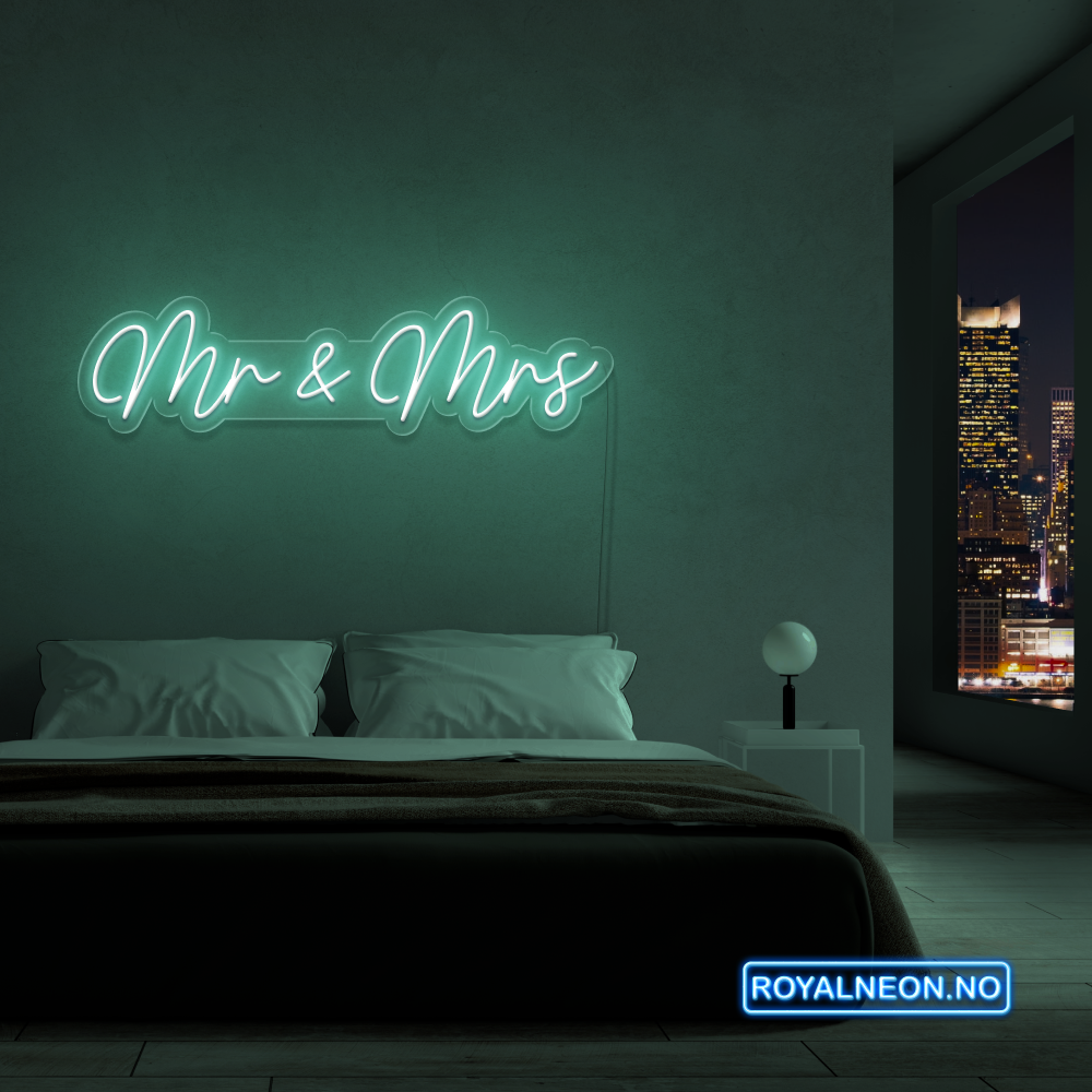 "Mr & Mrs" LED NEONSKILT. Bestilling!