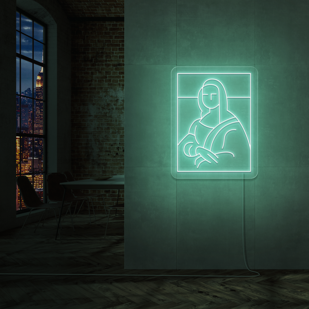 "Mona Lisa" Led Neonskilt. Ensfarget - Bestilling!