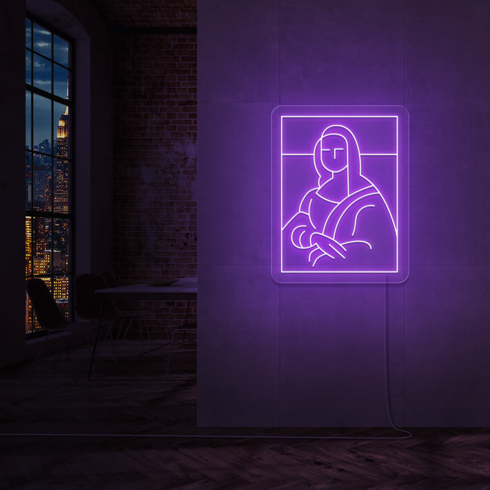 "Mona Lisa" Led Neonskilt. Ensfarget - Bestilling!