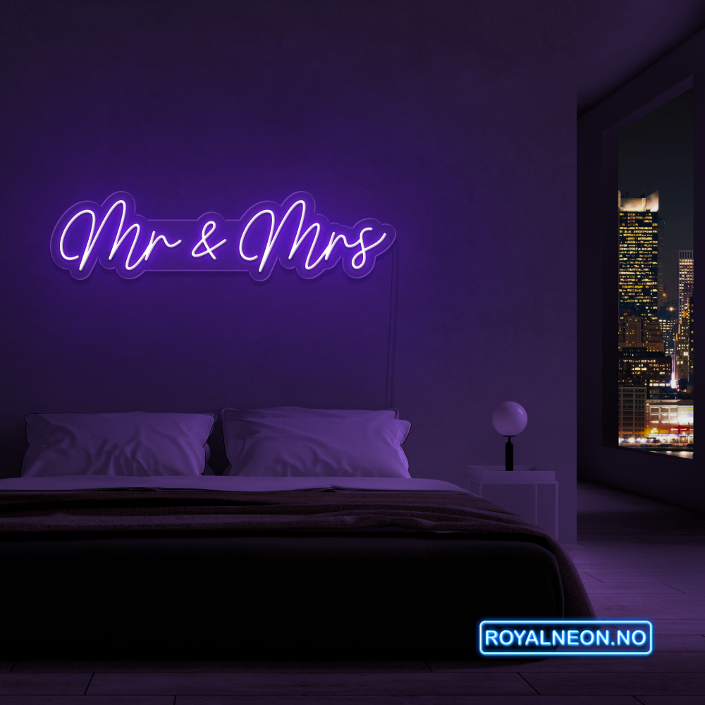 "Mr & Mrs" LED NEONSKILT. Bestilling!