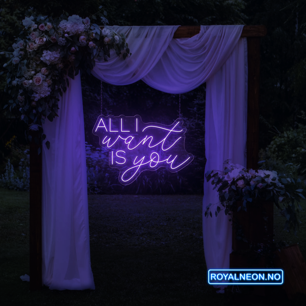 "ALL I want IS you" Led Neonskilt. Bestilling!