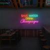 "SAVE WATER" Led Neonskilt - Bestilling!